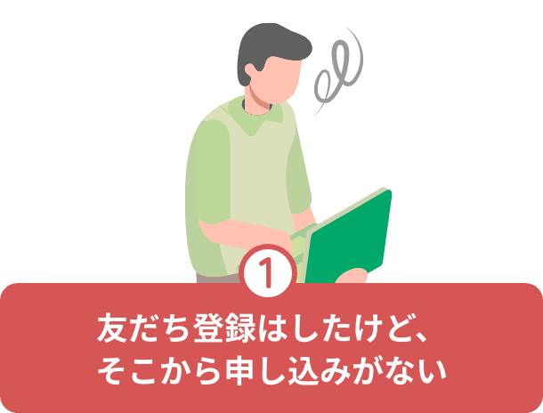 友だち登録はしたけど、そこから申し込みがない