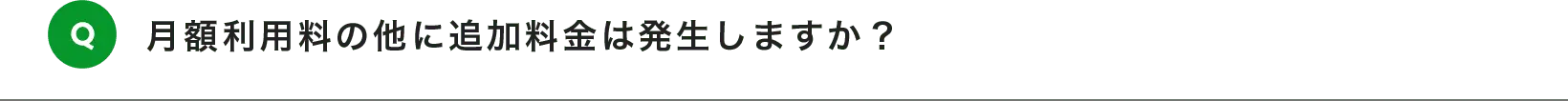 月額利用料の他に追加料金は発生しますか？